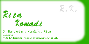 rita komadi business card